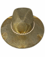 Cargar imagen en el visor de la galería, Abanicos Verde Metálico Dorado